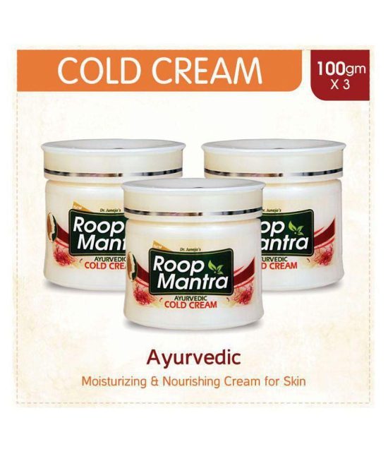 Roop Mantra Cold Cream 100gm, Pack of 3 (NON STICKY COLD CREAM, Moisturizing Cream with Natural Ingredients, Kesar Malai Body Cream)