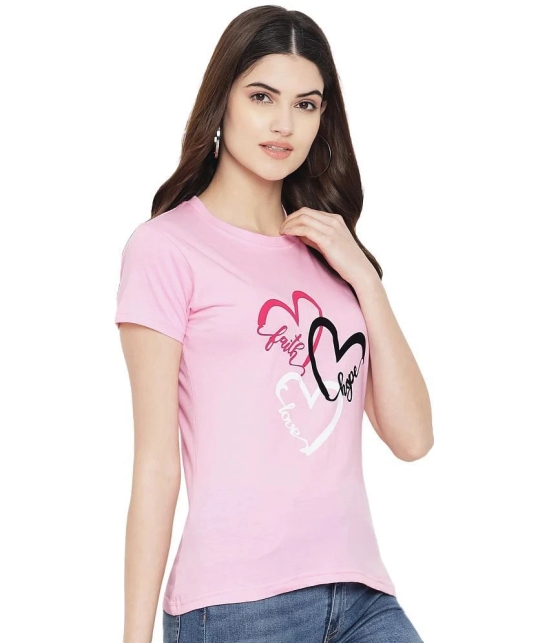 Fabflee Cotton Pink T-Shirts - Single - XL