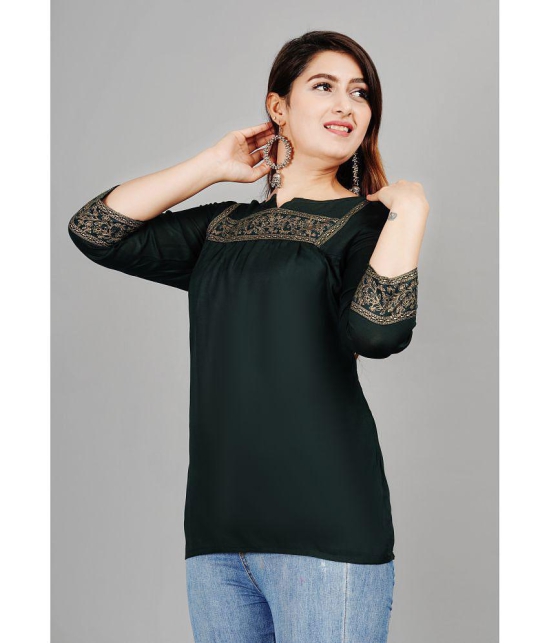 Smien - Green Rayon Women's Ethnic Tunic ( Pack of 1 ) - None