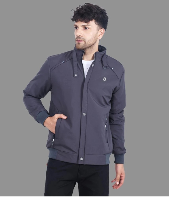 Dollar - Grey PU Leather Regular Fit Mens Windcheater Jacket ( Pack of 1 ) - None