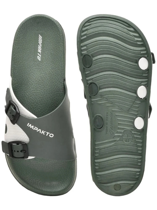 Impakto Olive Mens Slide Flip Flop - None