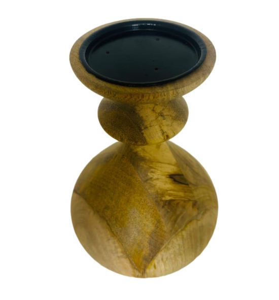 Round shape beautiful Wooden candle holder 22cm