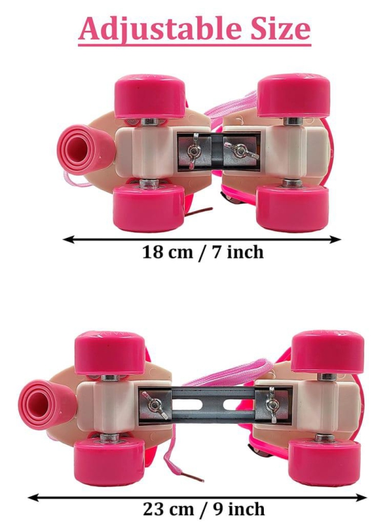 Humaira Roller Skates for Kids Boys Girls, Adjustable Skating Shoes, Age 5 to 14 Years