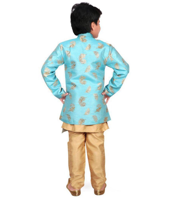 Ahhaaaa Ethnic Wear Sherwani Kurta and Pyjama Set For Kids and Boys (Sky Blue, 2-3 Years) - None