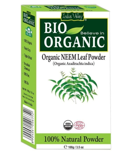 Indus Valley Bio Organic Natural Neem Powder, Chemical Free Hair Cleanser For Healthy Hair Pack of 2