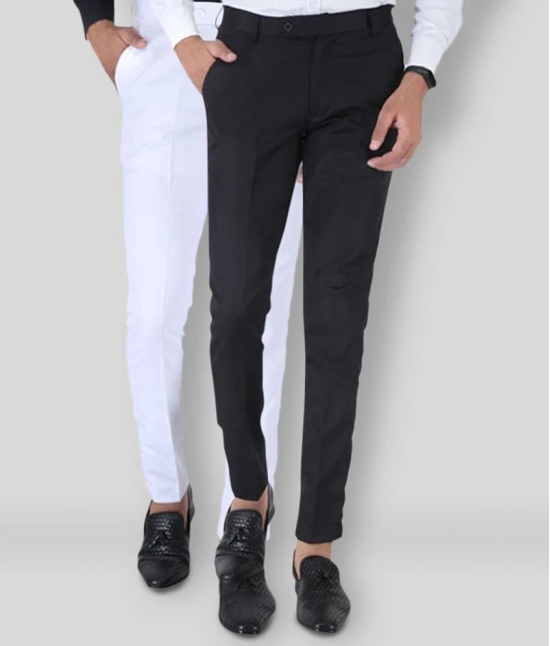 SREY - Black Polycotton Slim - Fit Mens Chinos ( Pack of 2 ) - None