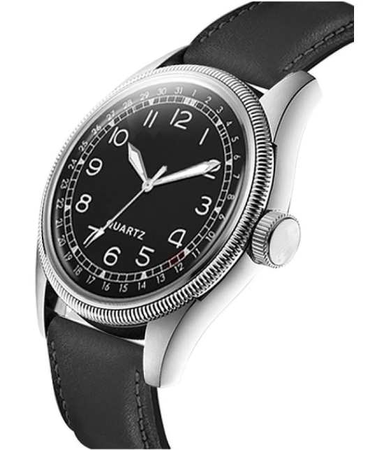 Newman Black Leather Analog Mens Watch