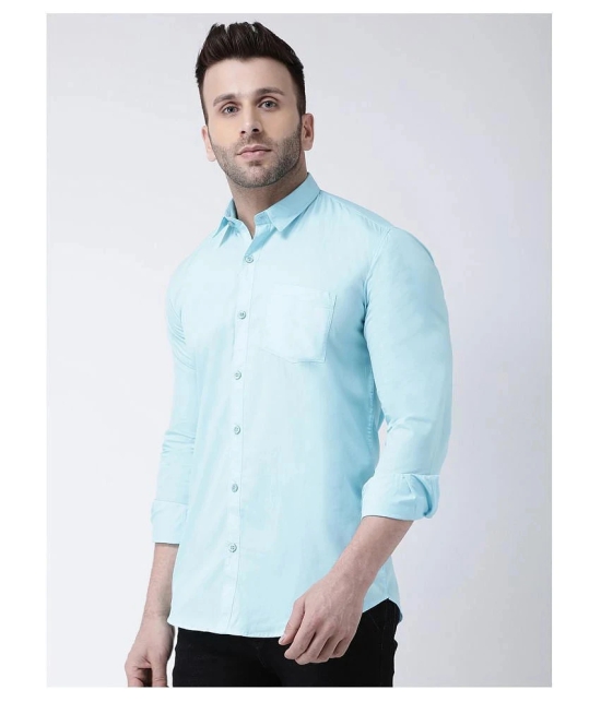 Hangup Cotton Blend Blue Shirt - None