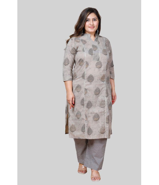 miravan - Grey Straight Cotton Womens Stitched Salwar Suit ( Pack of 1 ) - None