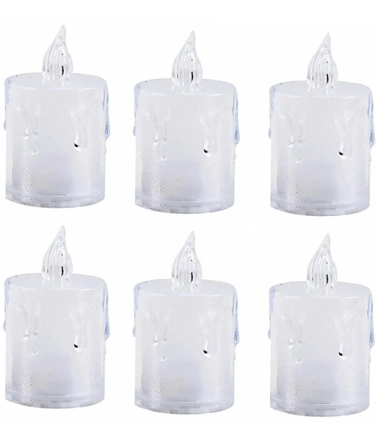 VARKAUS - Off White LED Tea Light Candle 8 cm ( Pack of 6 )