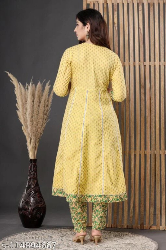 Fashionable Women Kurti Dupatta Set-L / Yellow