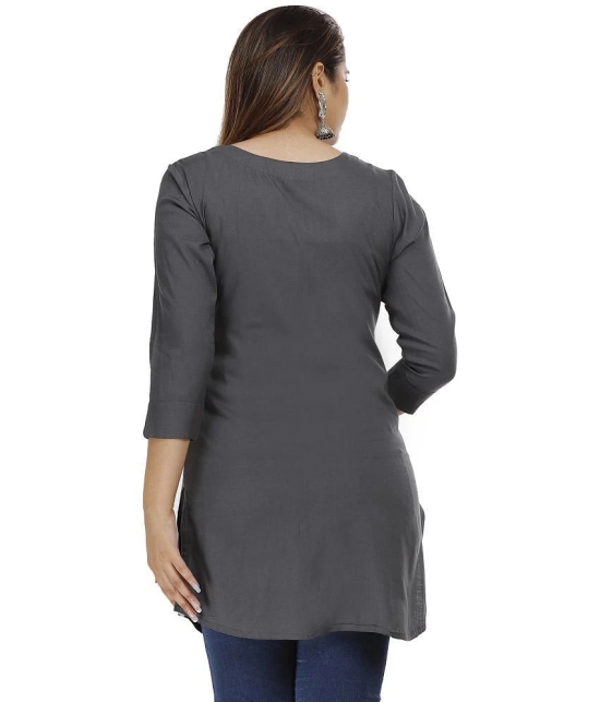 JC4U - Grey Rayon Womens Straight Kurti ( Pack of 1 ) - None