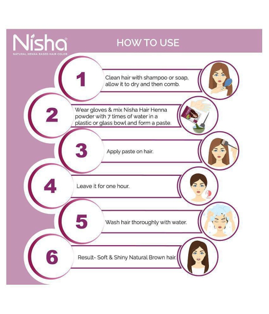 Nisha Hair Color Brown Powder For Hair Coloring (Pack of 12) Natural Henna 30 g