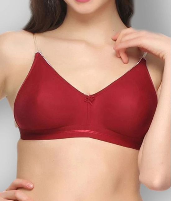 Clovia Pack of 1 Poly Cotton Non Padded Womens Push Up Bra ( Maroon ) - 32B