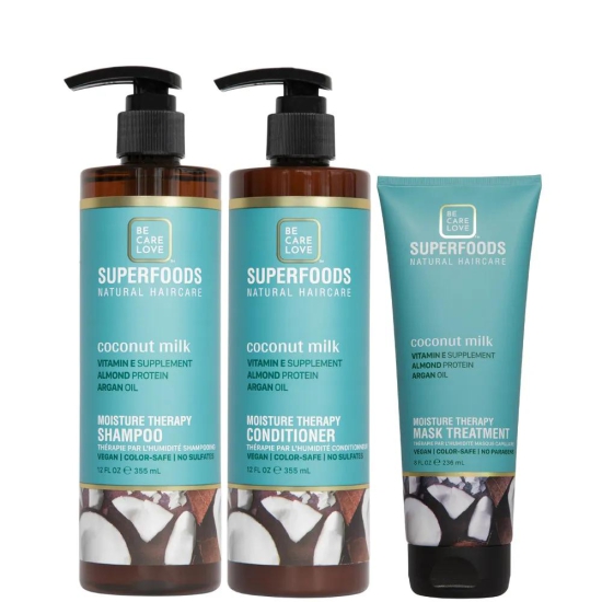 BCL Superfoods Coconut Milk Moisture Therapy Shampoo + Conditioner + Mask-946ml