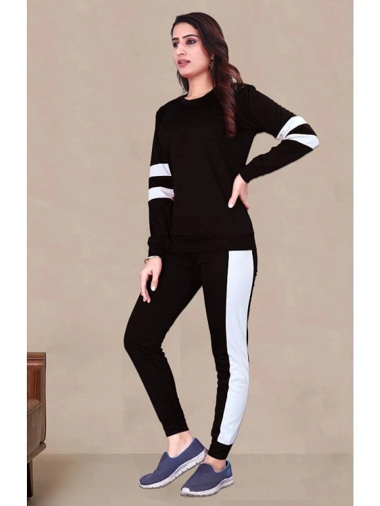 DTR FASHION Black Cotton Blend Colorblock Tracksuit - Pack of 1 - None