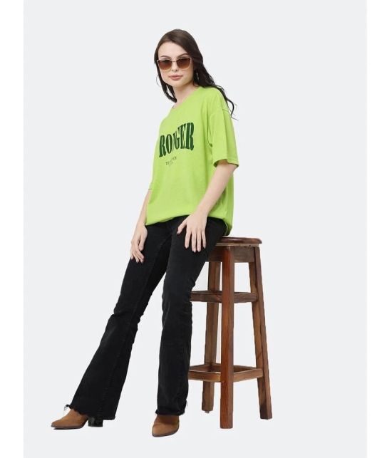 Leotude - Green Cotton Blend Oversized Womens T-Shirt ( Pack of 1 ) - None