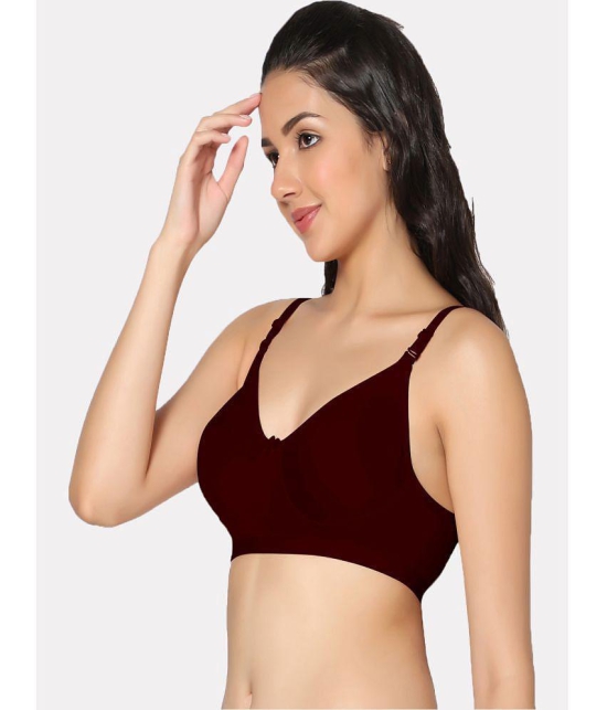 IN CARE LINGERIE - Maroon Cotton Non Padded Womens T-Shirt Bra ( Pack of 1 ) - None