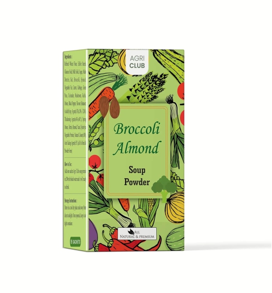 Agri Club Broccoli Almond Soup Powder, 15 Sachets Each 15 gm