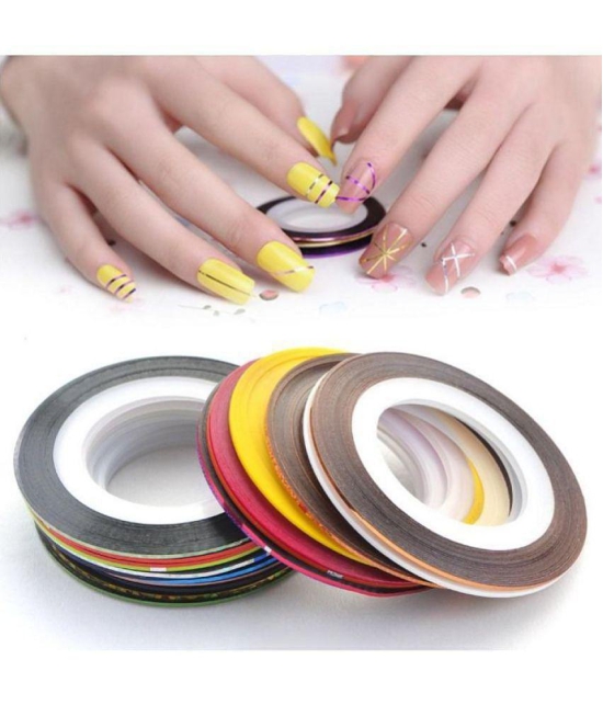 Looks United 30 X Random Color Nail Art Striping Rolls Tape Nail Sticker Nail Tip Decoration (Pack Of 30)