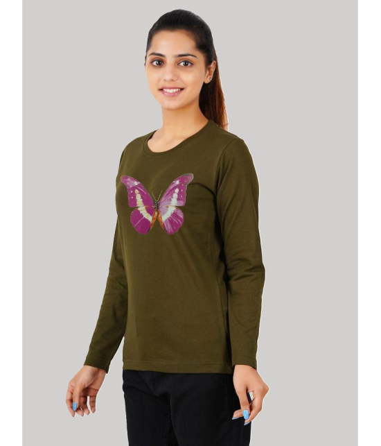 ferocious - Olive Cotton Blend Regular Fit Women's T-Shirt ( Pack of 1 ) - None