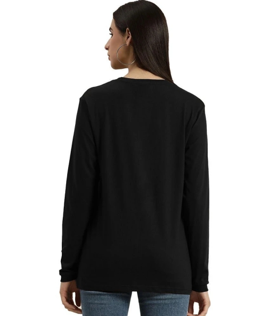 Leotude Black Cotton Blend Oversized Womens T-Shirt ( Pack of 1 ) - None