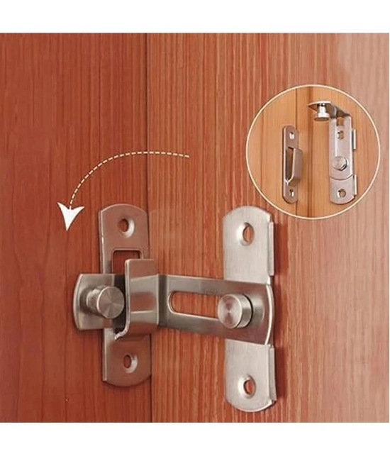 GEEO 90 Degree Flip Barn Door Lock | Stainless Steel Latch | Safety Sliding Barn Door Lock | Hook Lock Latch for Barn Door Latches, Sliding Door Antique Lock, Gate Latches, Wine Cabinet Clos