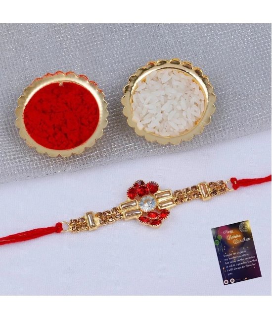 Silver Shine - Red Rakhi Combo ( Pack of 2 ) - None