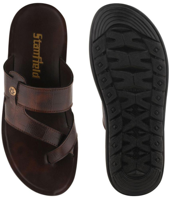 Stanfield - Brown Mens Leather Slipper - None