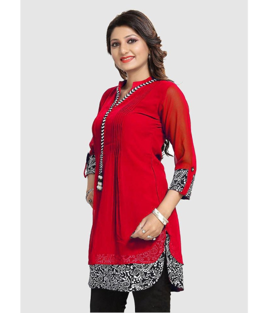 Meher Impex - Red Georgette Womens Tunic ( Pack of 1 ) - None