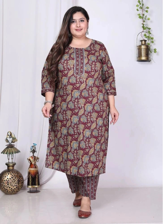 Swasti Cotton Printed Straight Womens Kurti - Purple ( Pack of 1 ) - None