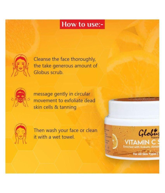 Globus Naturals Vitamin-C Brightening Facial Scrub 50 gm Pack of 2