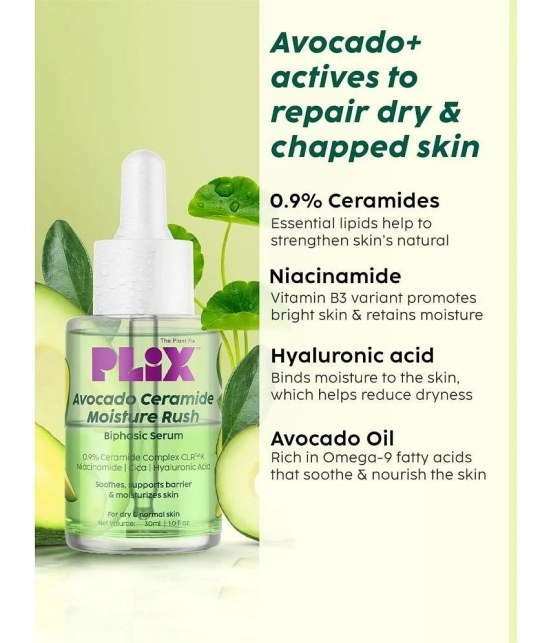 Plix Barrier Repair Regime with Avocado Ceramide Moisture Rush Serum & Cleanser(Pack of 2)