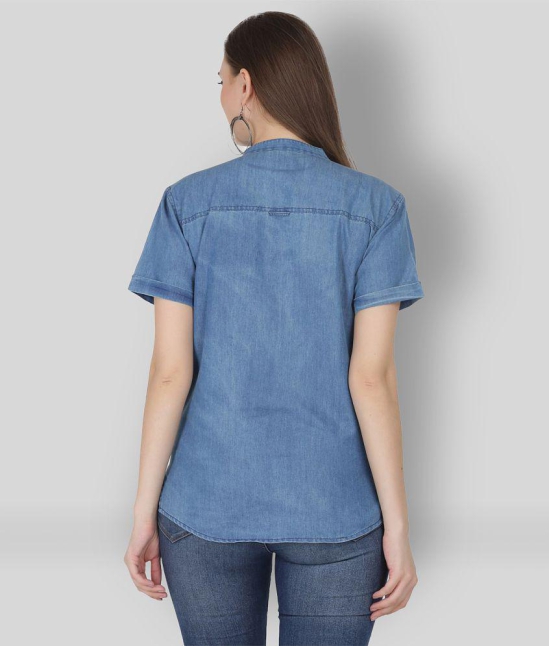 SAAKAA - Blue Denim Women's Peasant Top ( Pack of 1 ) - S