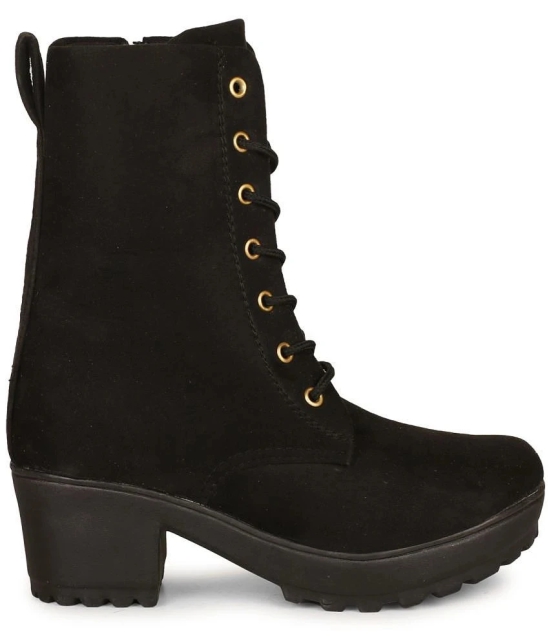 Saheb - Black Womens Mid Calf Length Boots - None