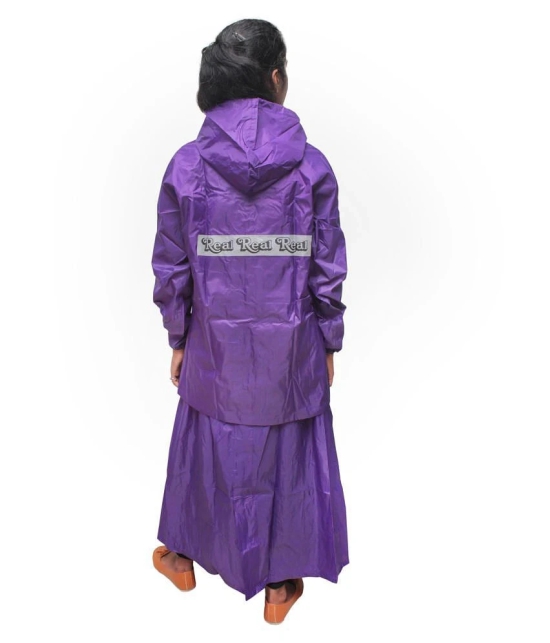 Goodluck Nylon Raincoat Set - Purple - XXL