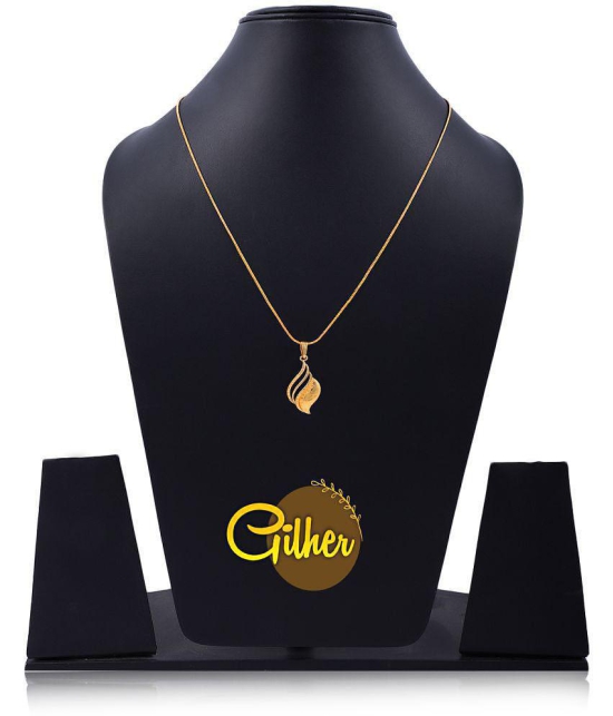 Gilher Gold Plated Daily Wear Pendant Chain +24 Inch Long For Women . - Golden