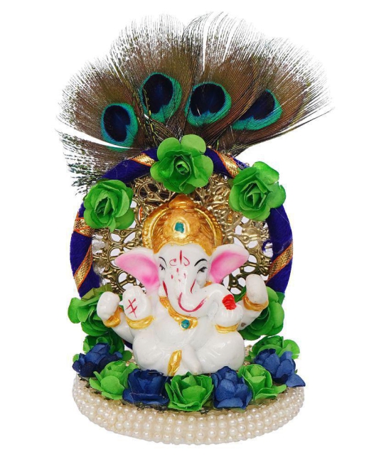 eCraftIndia Showpiece Resin Ganesha Idol 8 x 8 cms Pack of 1