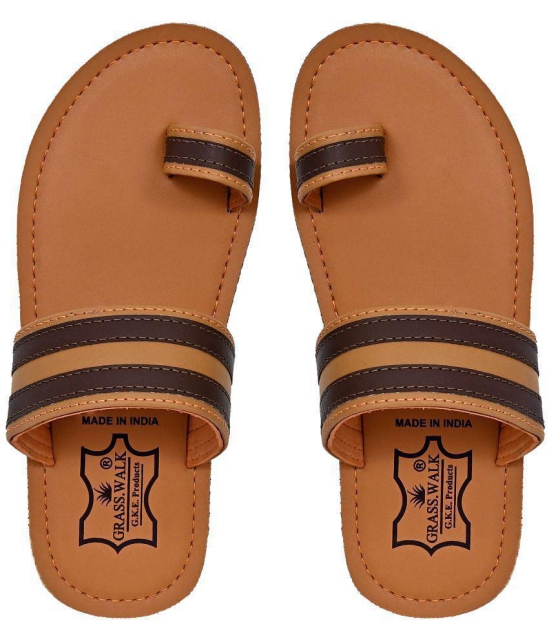 GRASS WALK - Brown Men's Leather Slipper - None