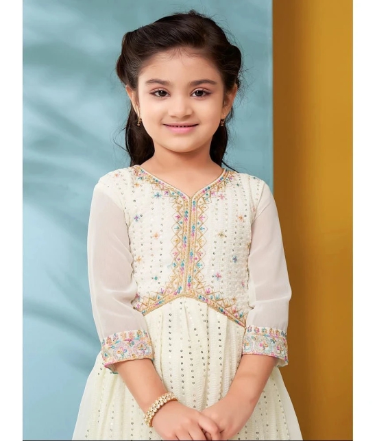 Aarika Cream Georgette Girls Kurta and Sharara Set ( Pack of 1 ) - None