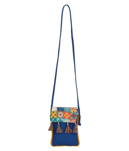 Anekaant Blue Canvas Sling Bag - Blue