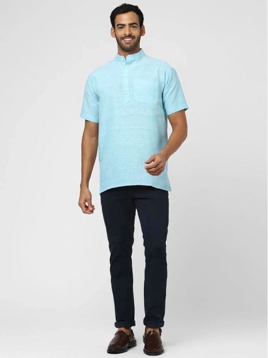 DESHBANDHU DBK - Sky Blue Cotton Mens Shirt Style Kurta ( Pack of 1 ) - None