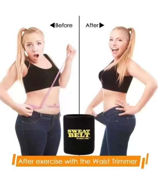 HORSE FIT Tummy Trimmer Single spring with Slim Belt Combo | Waist Trimmer | Body Shaper | Weight Loss Fitness Equipment | Body Toner | Single Spring Ab Tummy Trimmer - Black