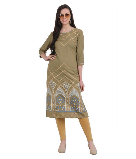 SAAKAA - Green Rayon Womens A-line Kurti - XXL