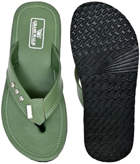 GRASS WALK Green Mens Thong Flip Flop - None