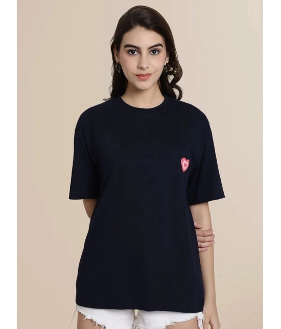 Fabflee Navy Cotton Loose Fit Womens T-Shirt ( Pack of 1 ) - None