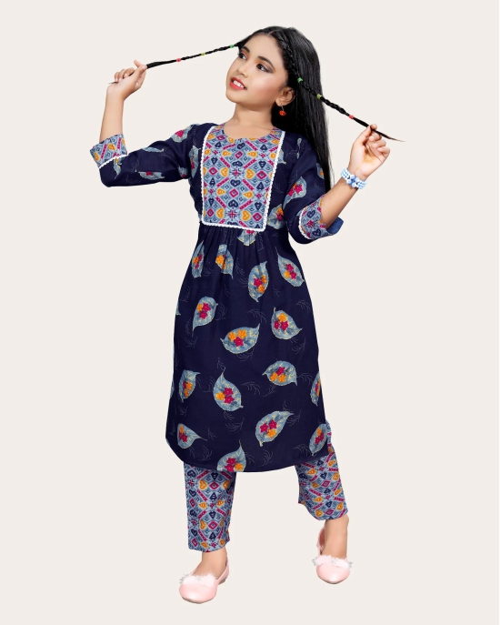 Girls Casual Kurta and Trouser Set-12 - 13 Years / Blue