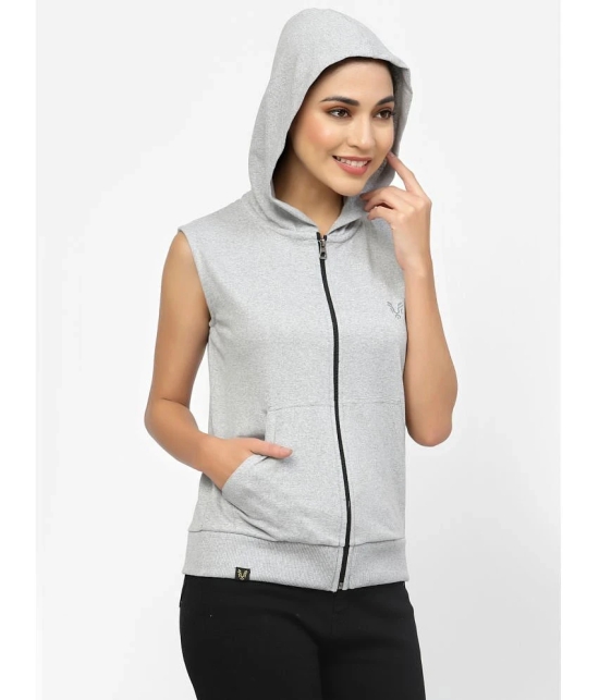 Uzarus - Cotton Blend Grey Hooded Jackets Pack of 1 - None