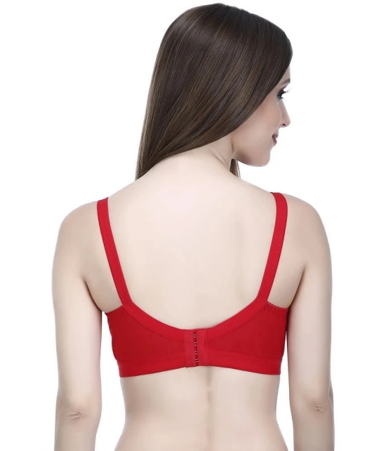 Elina Red Cotton Non Padded Womens Minimizer Bra ( Pack of 1 ) - None