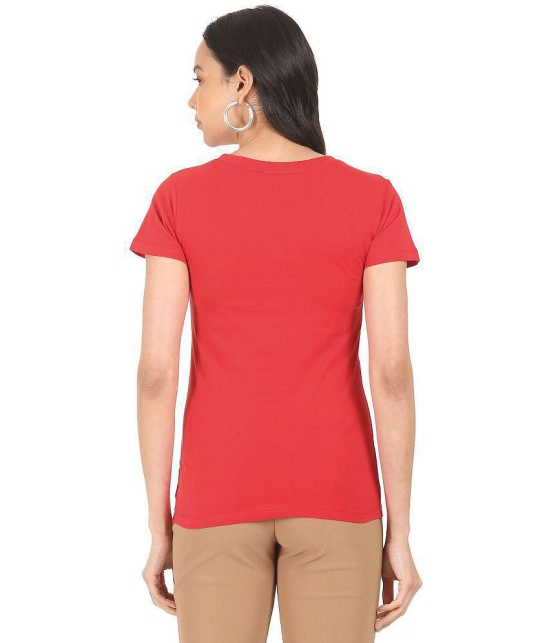 Sugr - Cotton Blend Regular Red Womens T-Shirt ( Pack of 1 ) - None